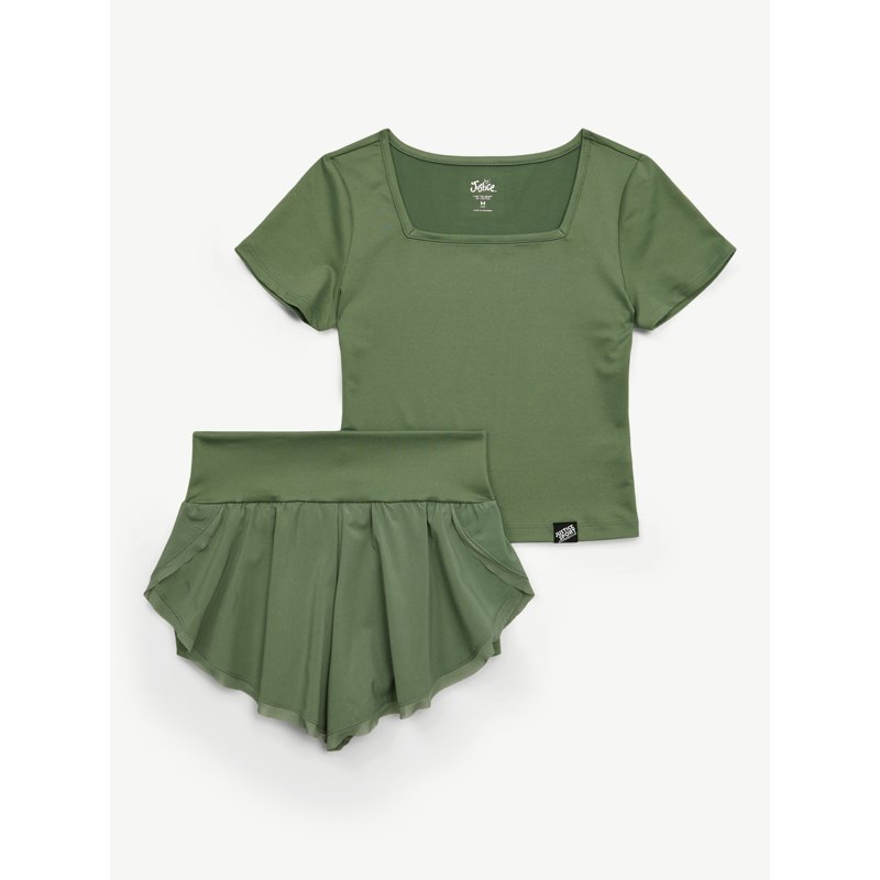 Justice Girls Mesh Hem Tulip Short Set Sizes XS - XLP