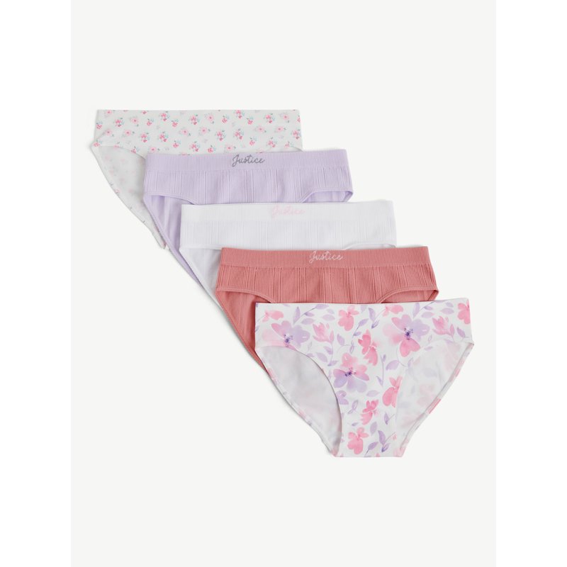 Justice Girls Seamless Bikini Undies 5-Pack Sizes 6-16