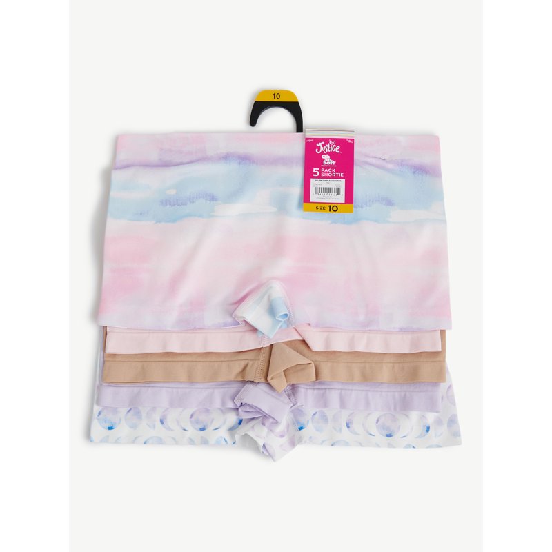 Justice Girls Seamless Shortie Undies 5-Pack Sizes 6-16