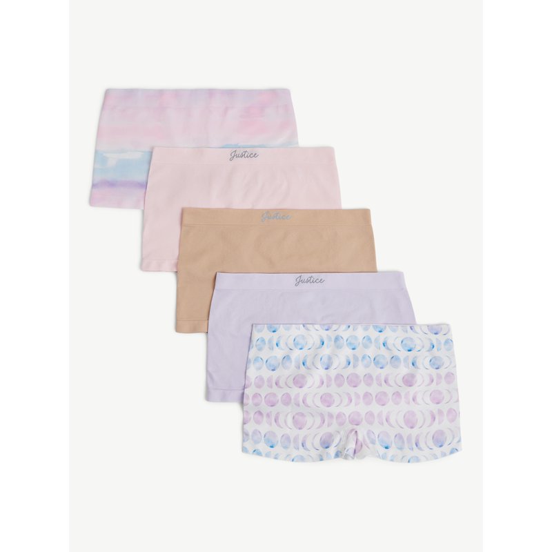 Justice Girls Seamless Shortie Undies 5-Pack Sizes 6-16