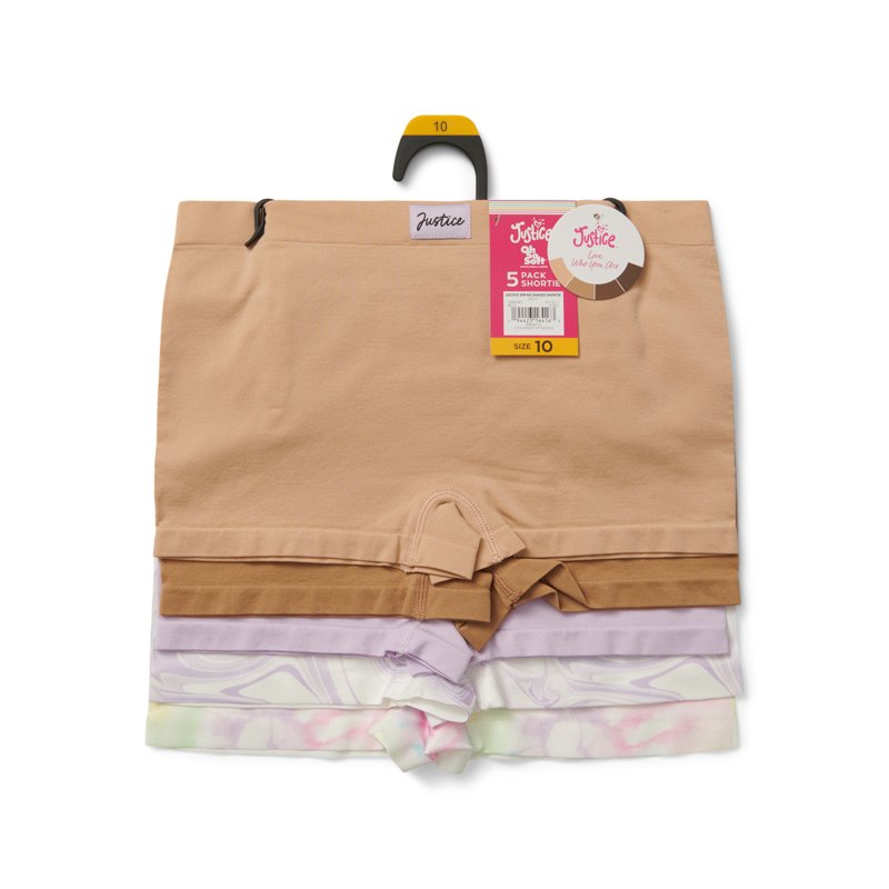 Justice Girls "Shades Collection" Shortie Undies 5-Pack Sizes 6-16