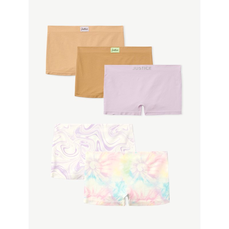 Justice Girls "Shades Collection" Shortie Undies 5-Pack Sizes 6-16