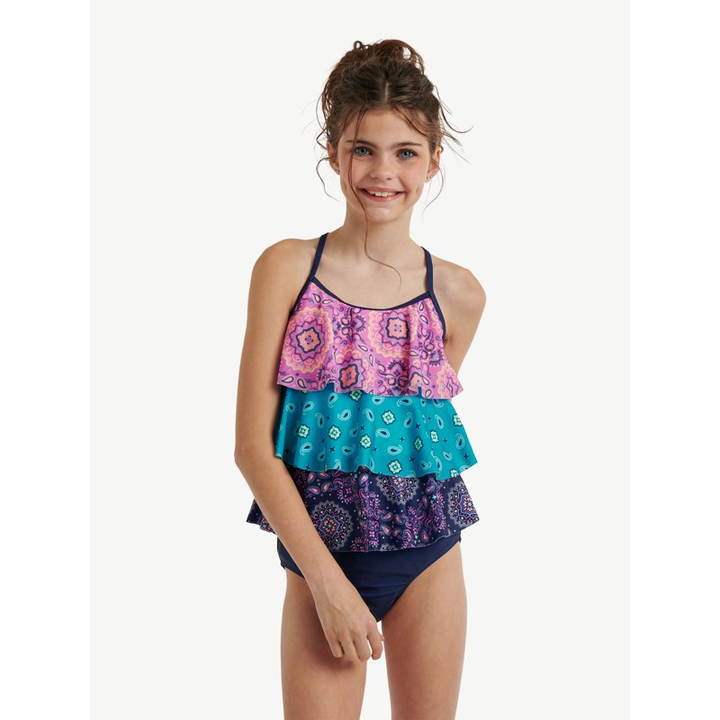 Justice Girls Tiered Tankini Swimsuit 2 Piece Sizes XS-XL