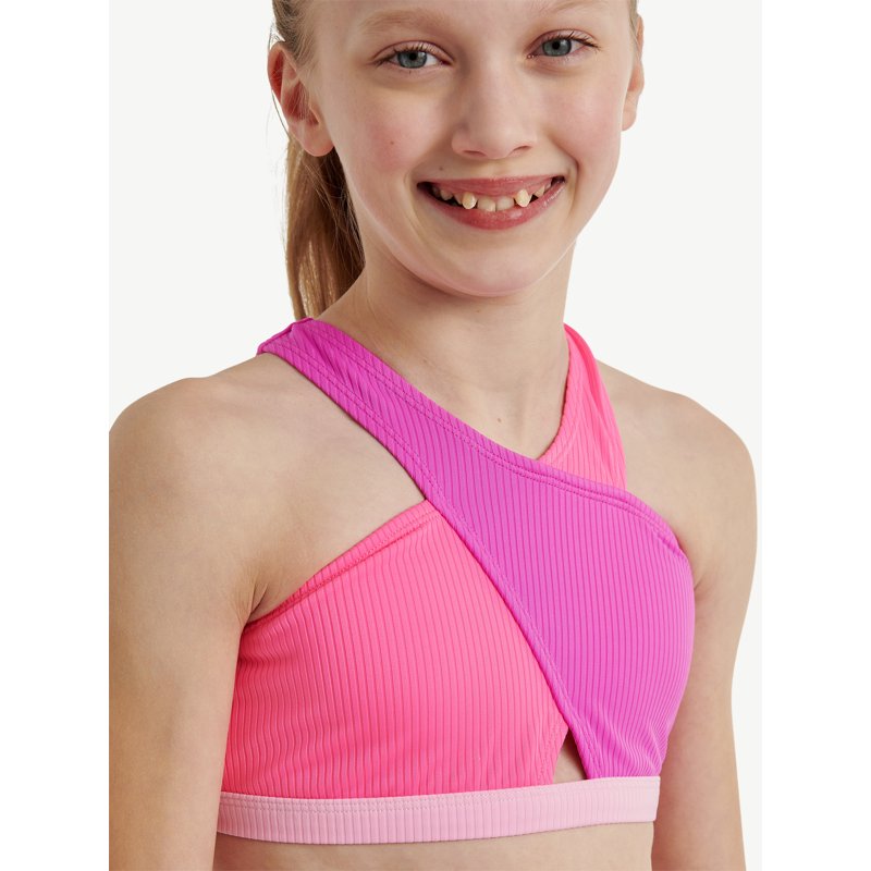 Justice Girls Two-Piece Color Blocked Halter Bikini Sizes 5-18