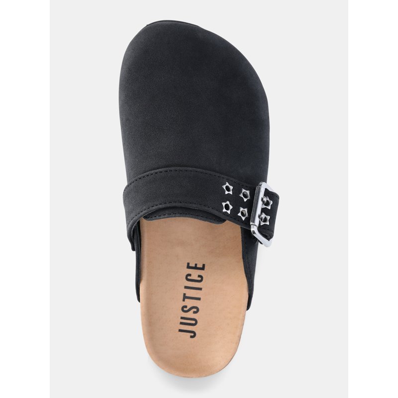 Justice Little And Big Girls' Star Buckle Platform Clogs