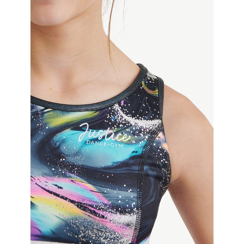 Justice Reversible Racerback Sports Bra For Girls With Swirl Print Sizes XS-XL