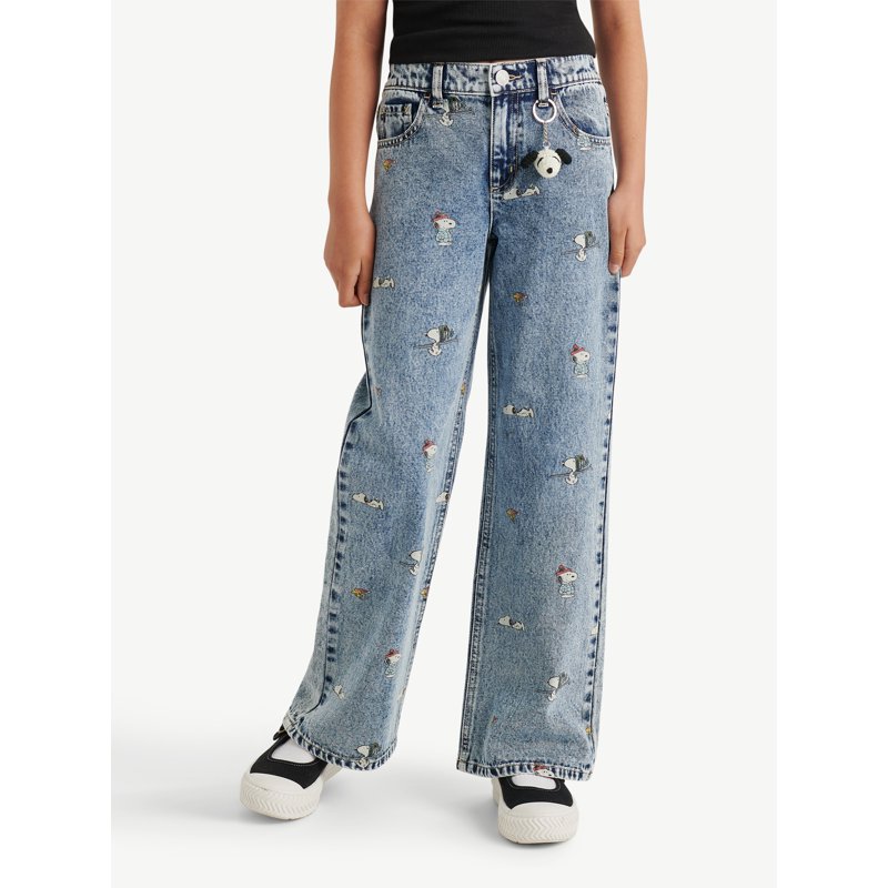 Justice x Snoopy Girls Wide Leg Jean Sizes 6-18 Slim & Plus