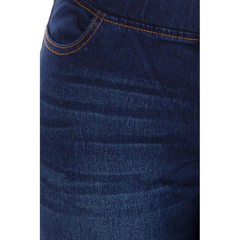 Jvini Women's Flare Jeans Pull-On High Waisted Stretch Denim Jean Dark Indigo 31" Inseam