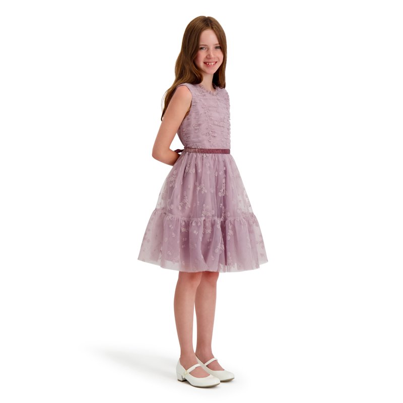 Kensie Girl Flocked Mesh Sleeveless Dress Sizes 4-16