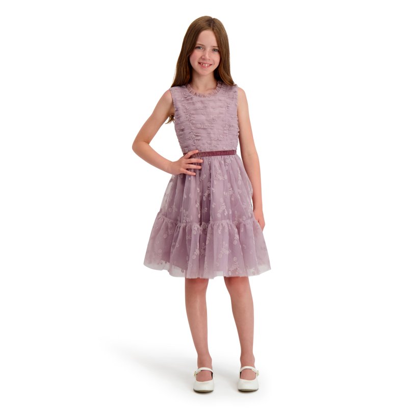 Kensie Girl Flocked Mesh Sleeveless Dress Sizes 4-16