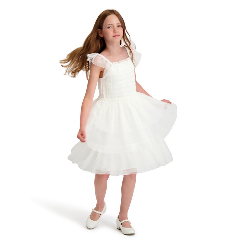 Kensie Girl Smocked Swiss Dot Dress Sizes 4-16