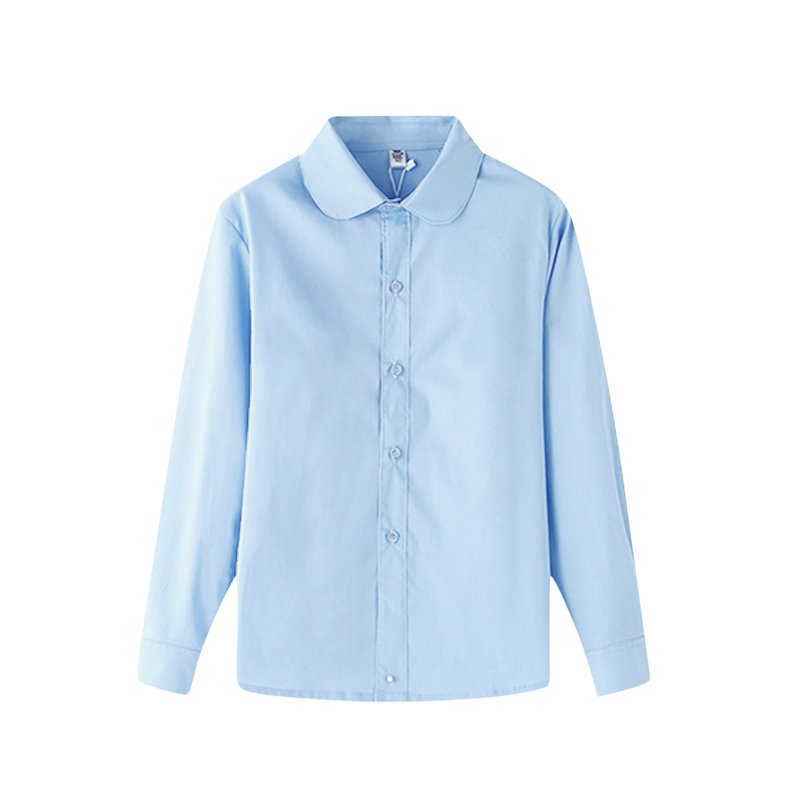 Ketyyh-chn99 Boy's School Uniform Long Sleeve Button Down Shirt Girls Oxford Shirt Boys Solid Button Up Shirt for 4-5 Years Blue