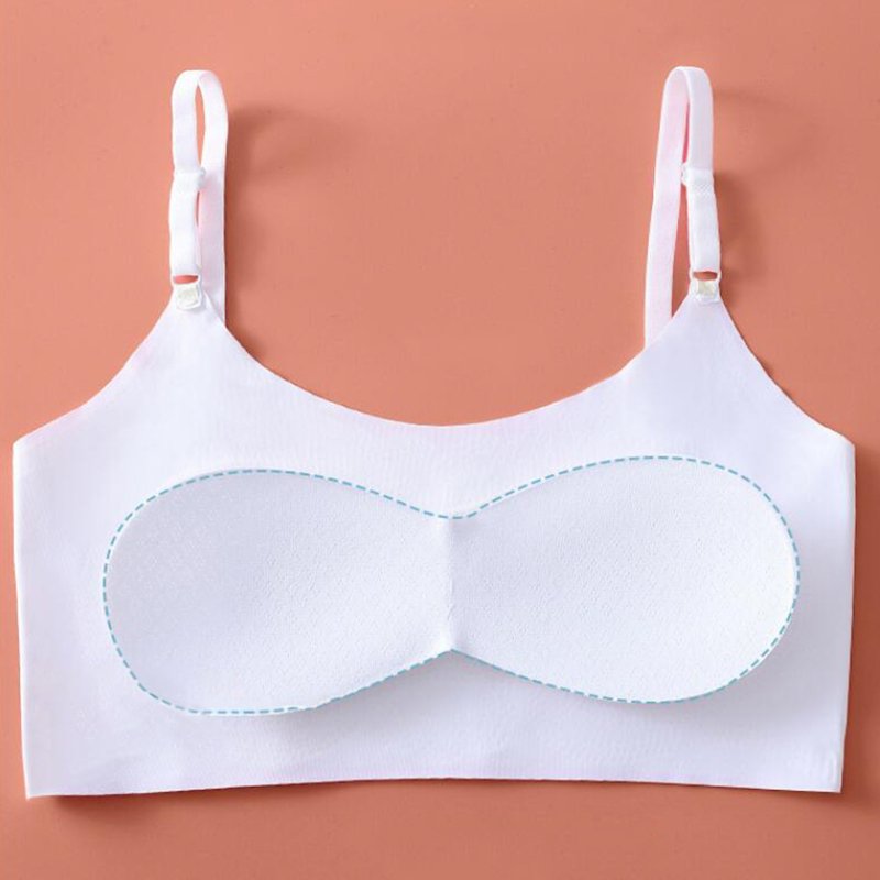 Ketyyh-chn99 Girls Bras 2024 Girls' Cotton Crop Training Bra Breathable Big Girls Sport Bralette White XL