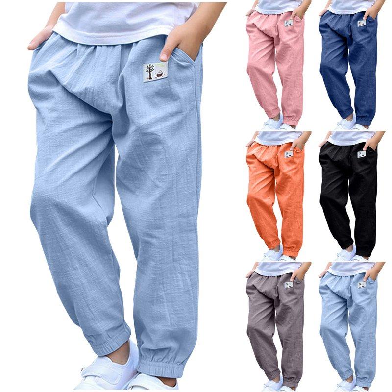 Kids Boys Athletic Sweatpants Elastic Waist Sport Joggers Pants with Pocket Casual Lightweight Active Running Pants Size 3-10 Years