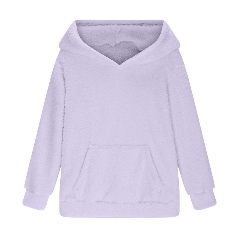 Kids Girl's Fuzzy Fleece Hoodies Warm Loose Sherpa Hooded Sweatshirt Pullover With Pocket 4-14 Years