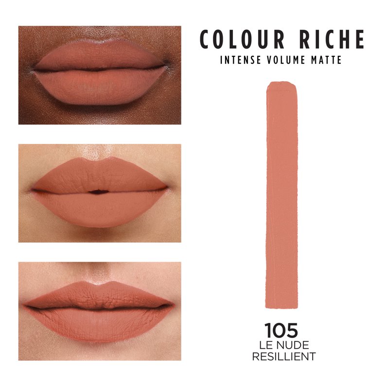 L'Oreal Paris Colour Riche Smudgeproof Intense Volume Matte Lipstick 105 Le Nude Resilient