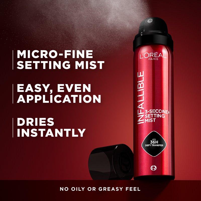 L'Oreal Paris Infallible 3- Second Setting Mist With Microfine Up To 36H Wear Clear 1.76 Fl Oz