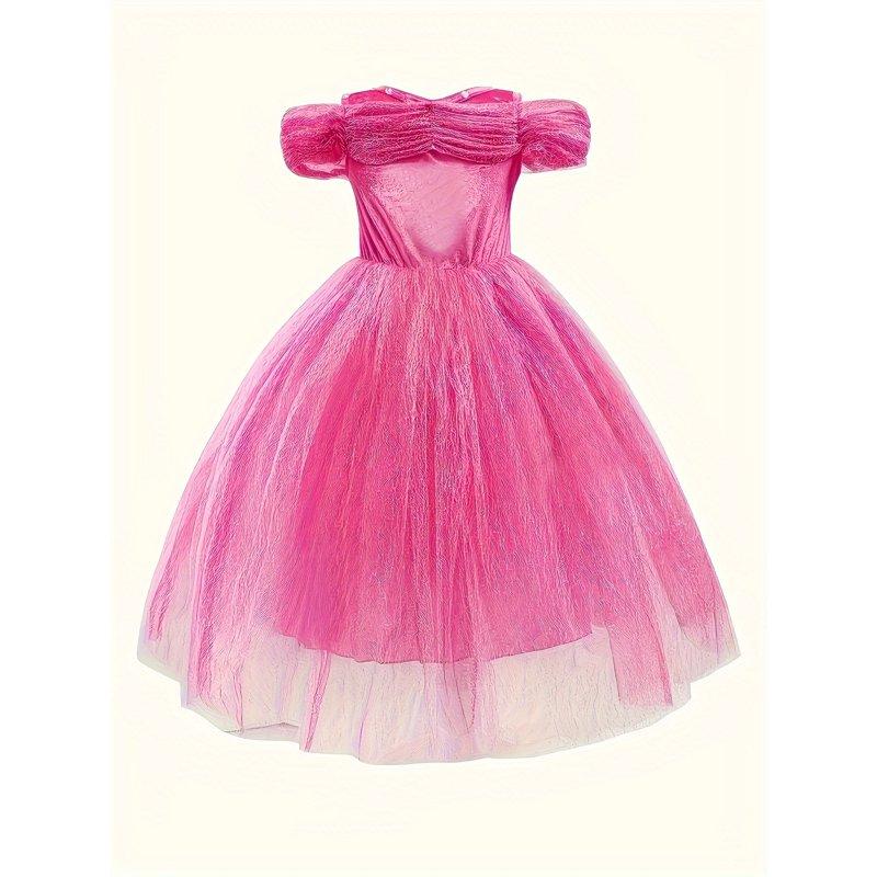 LED Light-Up Pink Princess Tutu Dress For Girls - Sleeveless Party Gown With Star Sequins Perfect For Halloween Christmas And Special Occasions Party Dress Best For Christmas
