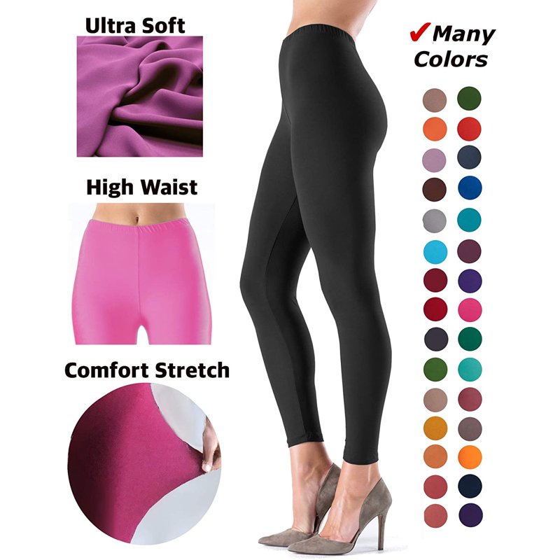 Leggings For Women Lush Moda Black Buttery Soft Leggings - Variety Of Colors - Black One Size