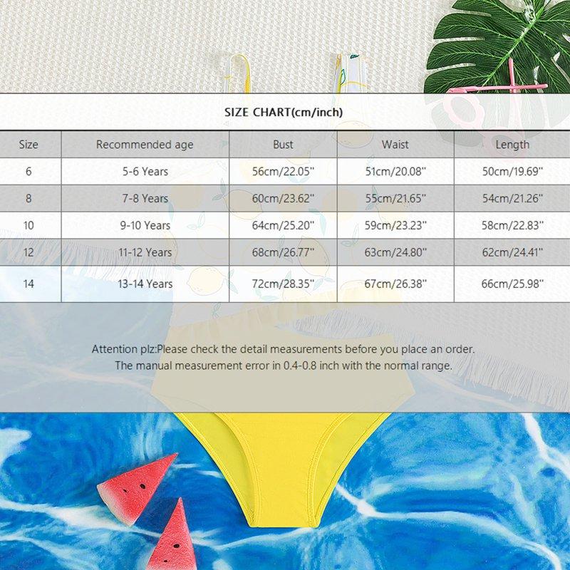 Lemon Print Sleeveless Swimsuit Sets (Girl's)