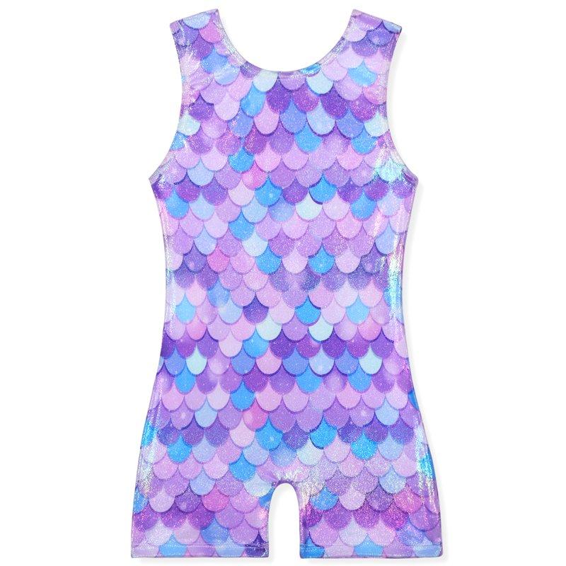 Leotards For Girls Gymnastics Toddler Dance Biketards Mermaid Unicorn Athletic Dance Wear Shiny Mermaid Purple