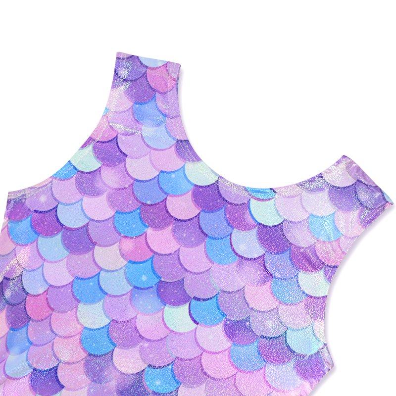 Leotards For Girls Gymnastics Toddler Dance Biketards Mermaid Unicorn Athletic Dance Wear Shiny Mermaid Purple