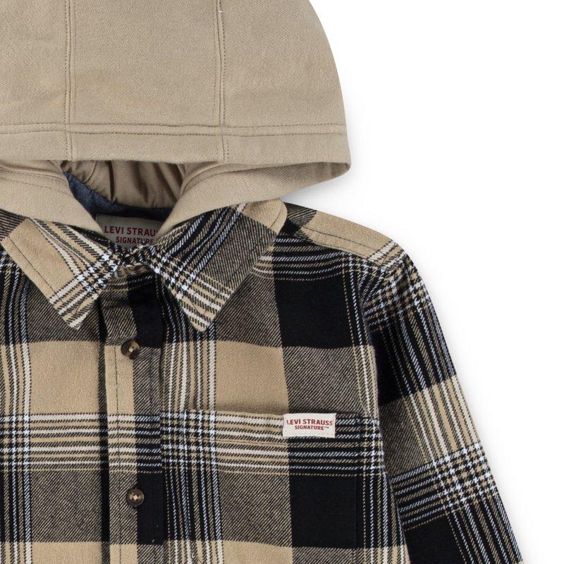 Levi Strauss Signature Boys Hooded Plaid Flannel Sizes 4-18