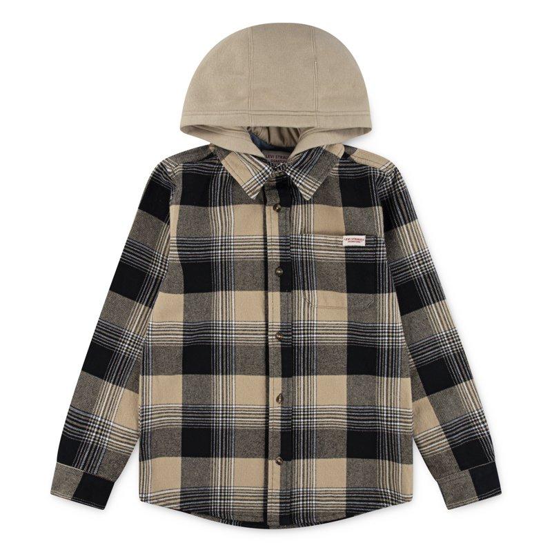 Levi Strauss Signature Boys Hooded Plaid Flannel Sizes 4-18