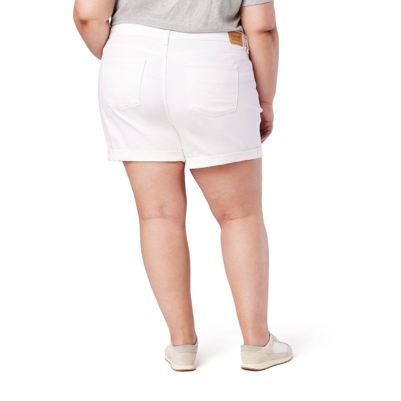 Levi Strauss Signature Women's And Women's Plus Size Mid Rise 5" Cuffed Shorts Sizes 2-28