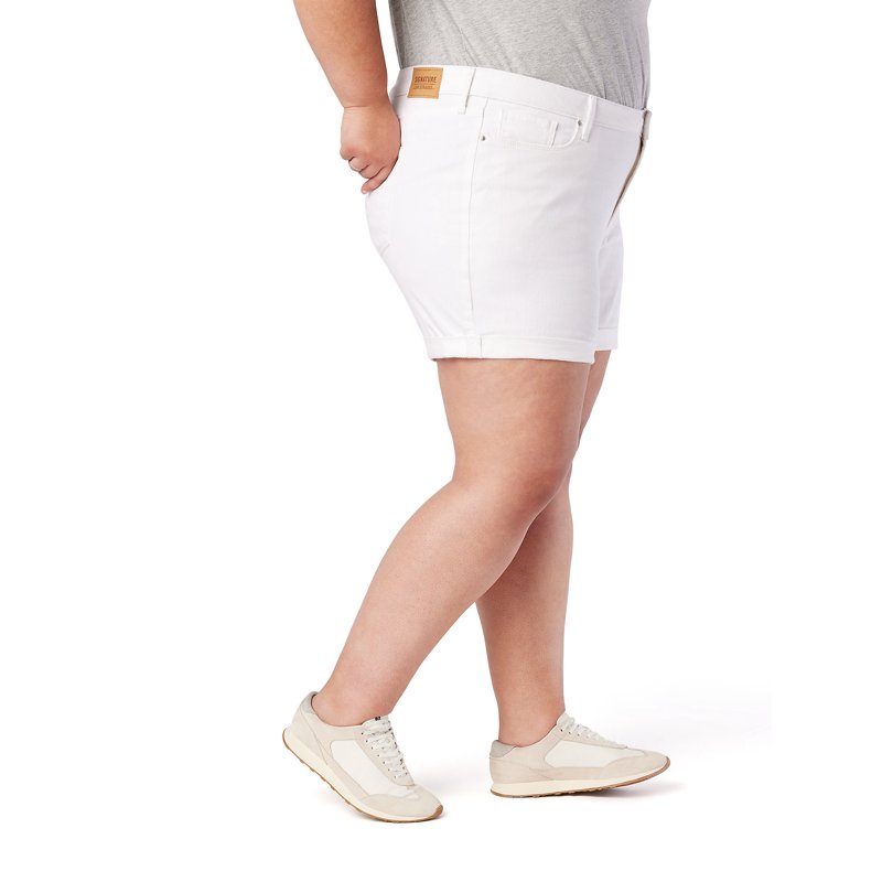 Levi Strauss Signature Women's And Women's Plus Size Mid Rise 5" Cuffed Shorts Sizes 2-28