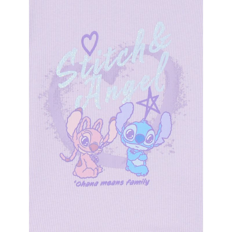 Lilo & Stitch Girls Graphic T-Shirt And Wide Leg Fleece Pant Outfit Set 2-Piece Sizes 4-16