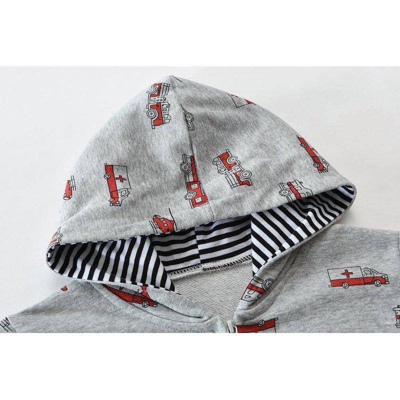 Little Hand Baby Boy Zip-up Jacket Rescue Car Toddler Hoodie Sweatshirt Light Winter Coat Fall Outwear 2T-7T
