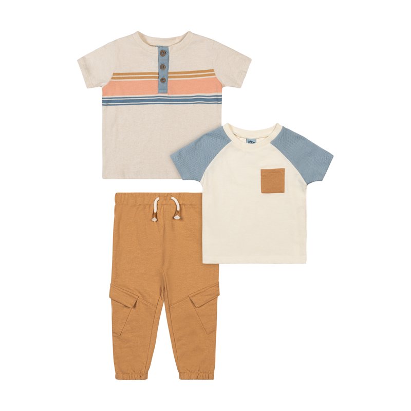 Little Lad Infant Boys' Tee and Jogger Pant 3-Piece Set Sizes 12M-24M