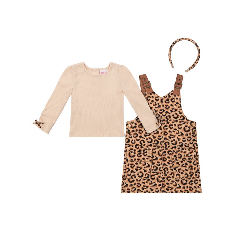 Little Lass Toddler Girls 2-Piece Jumper Set With Coordinating Headband Sizes 2T-4T