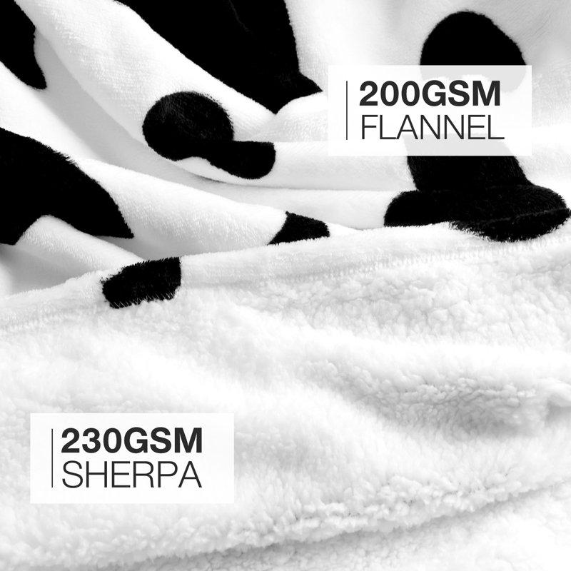 Livhil Wearable Blanket Hoodie For Women Oversized Soft Sherpa Sweatshirt Cozy Plush Hoodies (Cow)