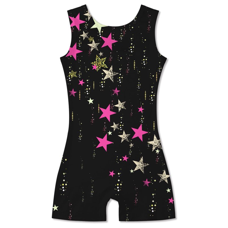 Lollipie Girls Gymnastics Leotards with Shorts Sparkle Dance Unitards Mermaid Active Biketards 2-10 Years
