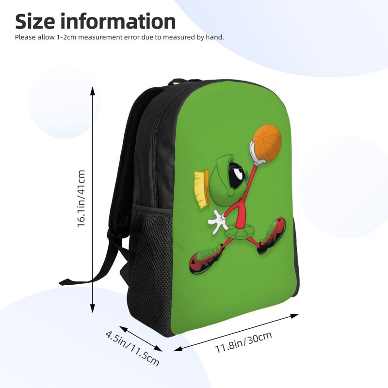 Looney Tunes Marvin The Martian Backpacks Bookbag Casual Daypack Backpacks For Travel Camping Hiking