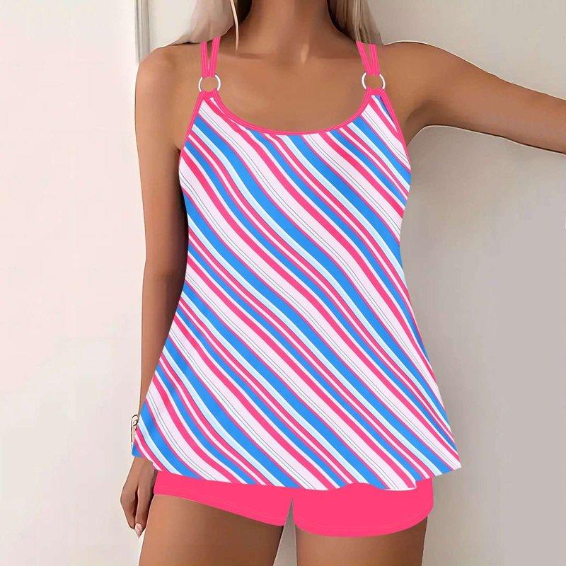 Lopeceal Womens Tankini Bathing Suits With Skirt Two Piece Tummy Control Swimsuits Ladies Swimwear