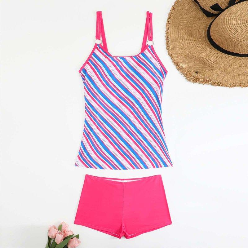 Lopeceal Womens Tankini Bathing Suits With Skirt Two Piece Tummy Control Swimsuits Ladies Swimwear