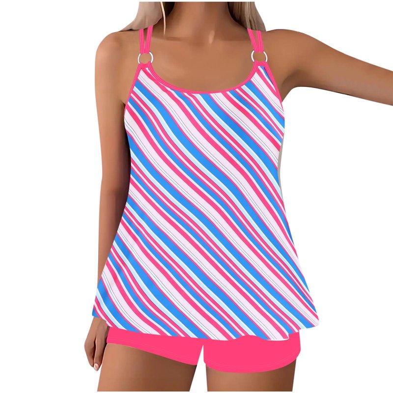 Lopeceal Womens Tankini Bathing Suits with Skirt Two Piece Tummy Control Swimsuits Ladies Swimwear