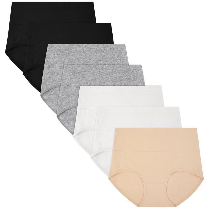 Loritta 7 Packs Underwear For Women Cotton High Waist Panties Full Coverage Cotton Panties For Women Packs Size S-2XL
