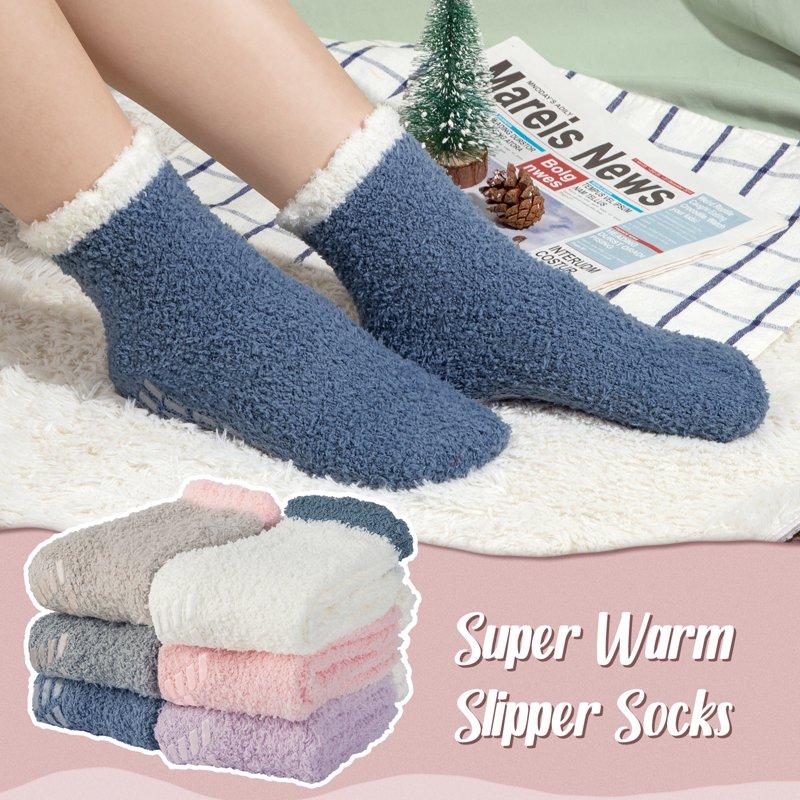 Loritta Fuzzy Socks For Women Slipper Socks Winter Warm Cozy Socks With Grippers Womens 6 Pairs Size 5-9
