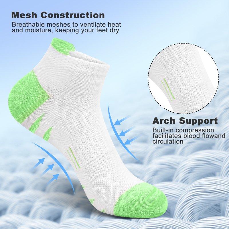 Loritta Womens Ankle Socks Athletic Running Low Cut Socks For Women Multicolor 10 Pack