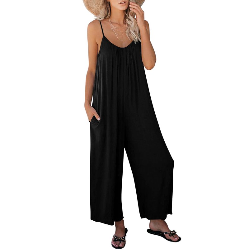 Luniro Jumpsuits For Women Spaghetti Strap Wide Leg Boho Jumpsuit Casual Summer Dressy Rompers 2025