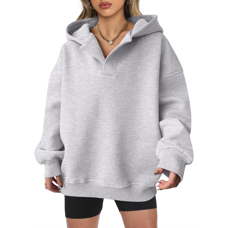 Luniro Womens Hoodies Oversized Sweatshirts Long Sleeve V Neck Pullover Fall Teen Girl Preppy Trendy