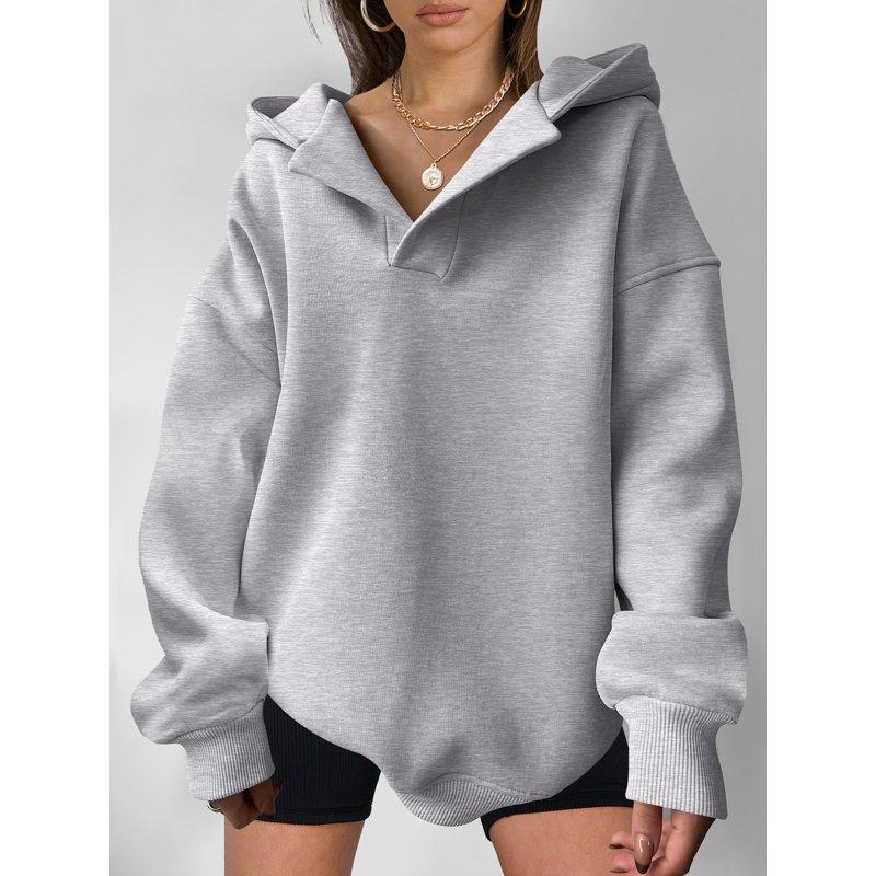 Luniro Womens Hoodies Oversized Sweatshirts Long Sleeve V Neck Pullover Fall Teen Girl Preppy Trendy
