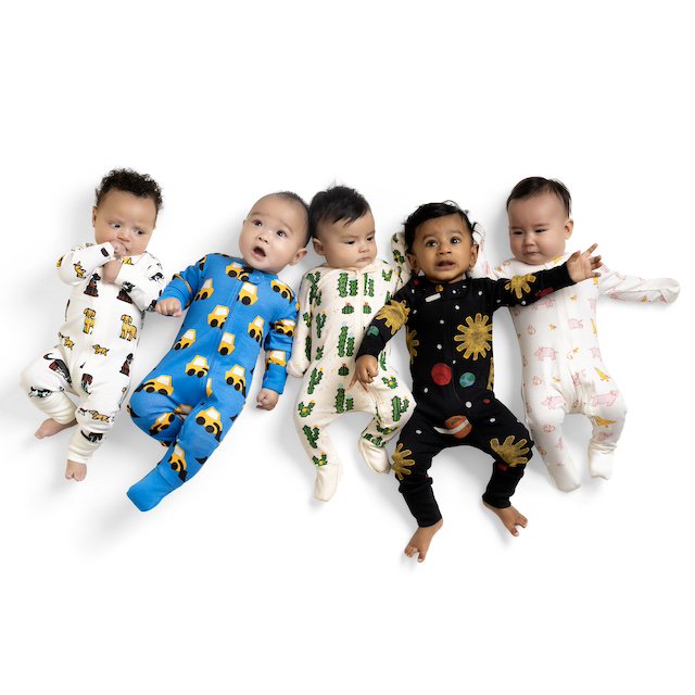 M+A By Monica + Andy Organic Cotton Gender Neutral Long Sleeve Baby One-Piece Pajama Sizes Newborn - 24 Months