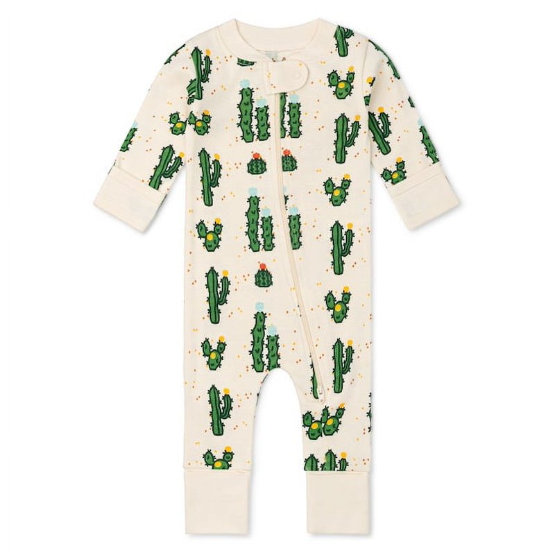 M+A by Monica + Andy Organic Cotton Gender Neutral Long Sleeve Baby One-Piece Pajama Sizes Newborn - 24 Months