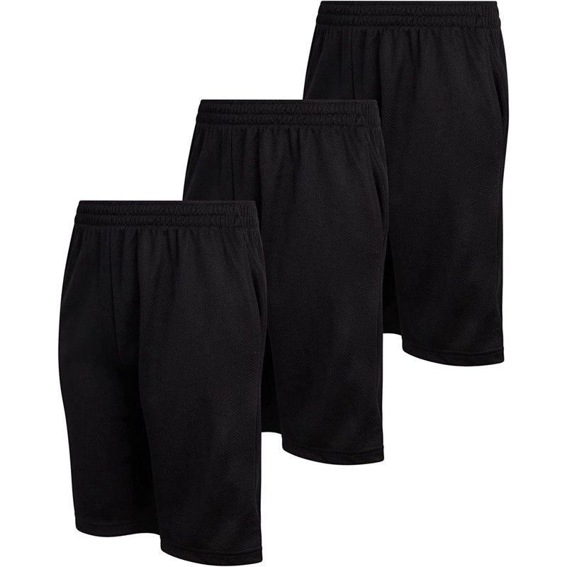 Mad Game Boys Active Shorts - 3 Pack Lightweight Performance Mesh Basketball Shorts (8-18)