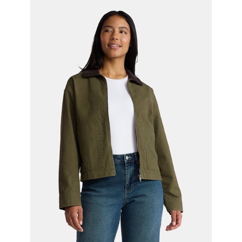 Madden NYC Women's Cotton Canvas Utility Jacket Sizes XXS-XXL